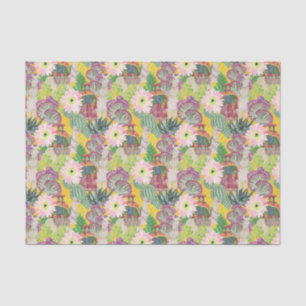Watercolor Peruvian Woman & Llama Pattern Tissue Paper