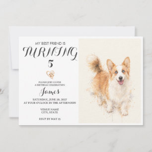 Watercolor Pet Birthday Invitation