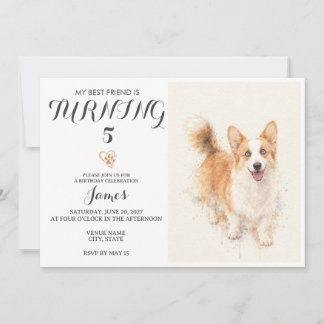 Watercolor Pet Birthday Invitation