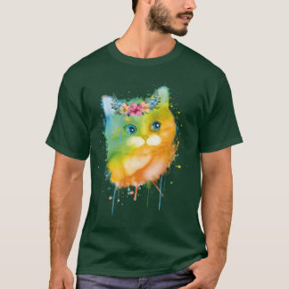 watercolor pet cat Meowcat lover cat cute cats gir T-Shirt