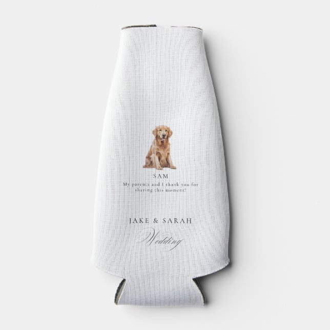 Watercolor Pet Funny Wedding Favour Bottle Cooler (Front)