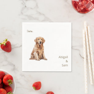 Watercolor Pet Image Wedding Napkin