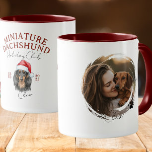 Watercolor Pet Portrait Christmas Dachshund Mug