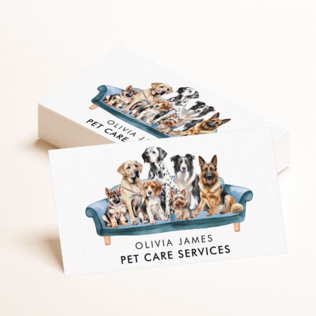 Watercolor Pet Sitting and Dog Walking Business Card (Creator Uploaded)
