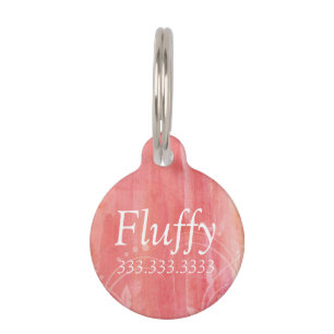 Watercolor Pet Tag I.D. With White Lettering