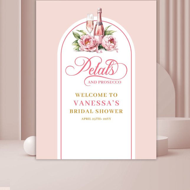 Watercolor petals and prosecco bridal photo banner tapestry (Watercolor petals and prosecco bridal photo banner)