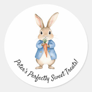 Watercolor Peter Rabbit Garden Party Baby Shower Classic Round Sticker