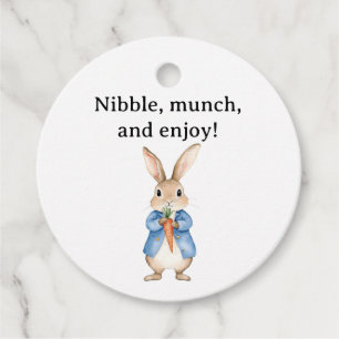 Watercolor Peter Rabbit Veggie Basket Baby Shower  Favour Tags