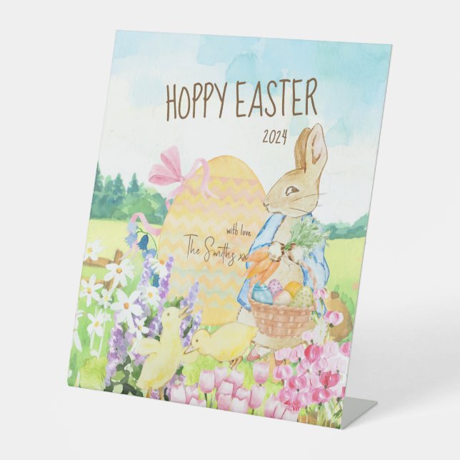 Watercolor Peter the Rabbit Easter Egg Hunt Sign (Front)