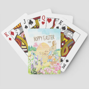 Watercolor Peter the Rabbit Easter Egg Spring Playing Cards