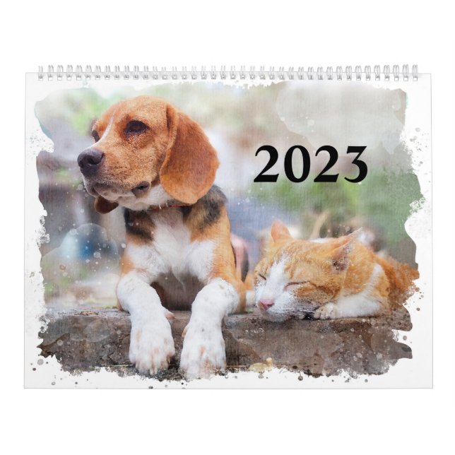 Watercolor Pets Calendar Dogs, Cats, Birds & More (Cover)