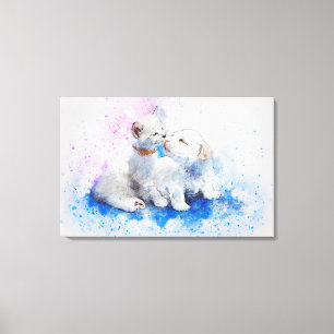 Watercolor Pets Canvas Print