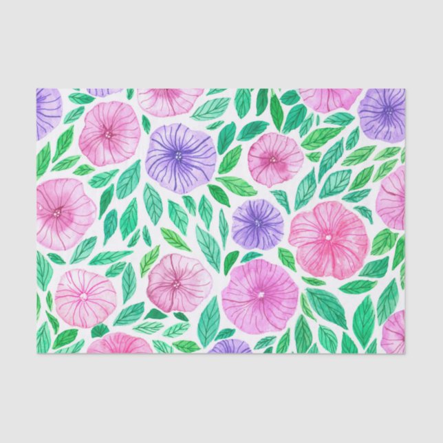 Watercolor petunia garden tissue paper (Front)