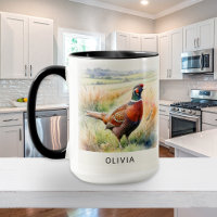 Watercolor Pheasant Bird Country Wildlife Custom