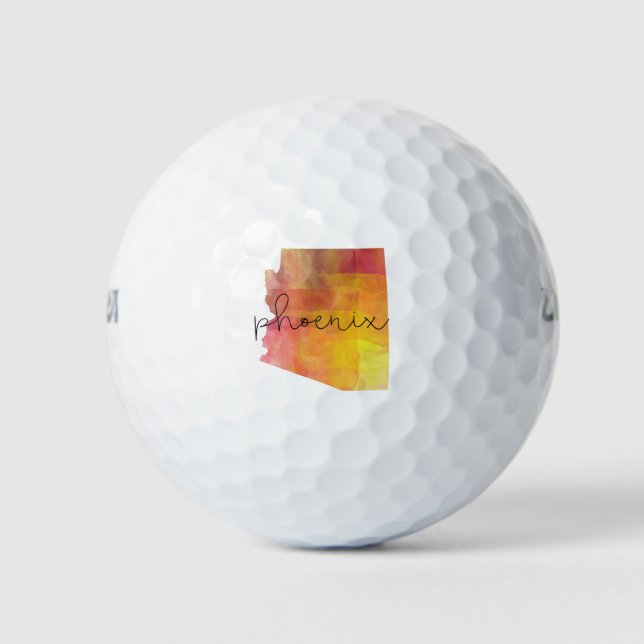 Watercolor Phoenix Arizona Golf Balls (Front)
