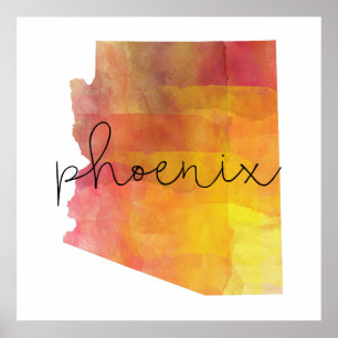 Watercolor Phoenix Arizona Poster