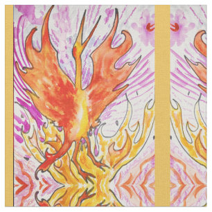 Watercolor Phoenix Fabric