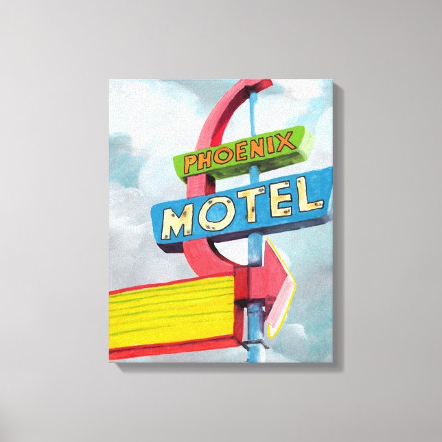 Watercolor Phoenix Motel Canvas Print (Front)