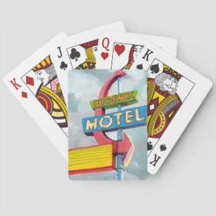Watercolor Phoenix Motel Playing Cards