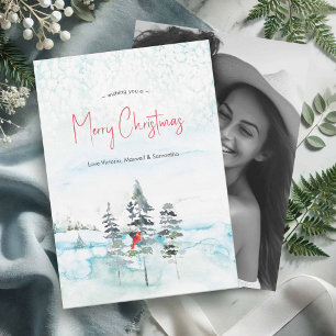 Watercolor Photo Christmas Cards