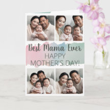 Watercolor Photo Collage Mother's Day Card for Mom