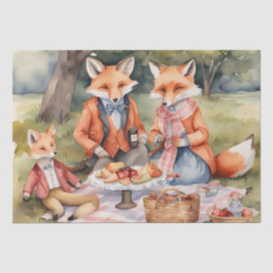  Watercolor Picnic with Woodland Friends decoupage Tissue Paper