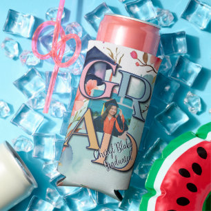 Watercolor Picture Graduation Seltzer Can Cooler