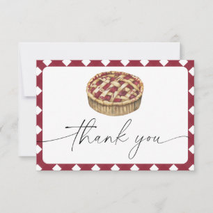 Watercolor pie baby shower thank you  card