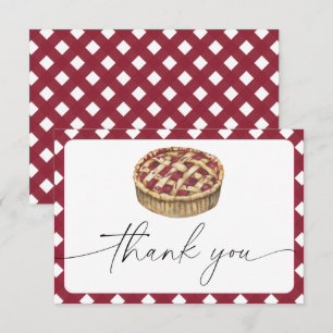 Watercolor pie baby shower thank you  card