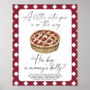 Watercolor pie - how big is mommy's belly game poster