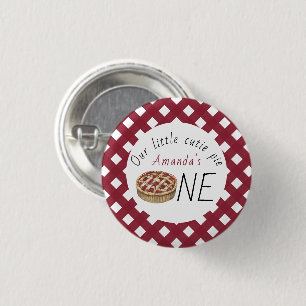 Watercolor Pie Kids Birthday 1 Inch Round Button
