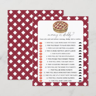 Watercolor Pie - mommy or daddy baby shower game