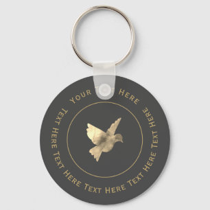 Watercolor Pigeon Logo Keychain