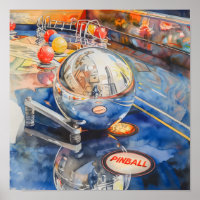 Watercolor Pinball Playfield Poster 5