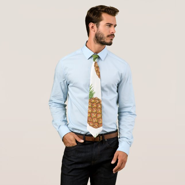 Watercolor pine-apple pattern 1 tie (In Situ)