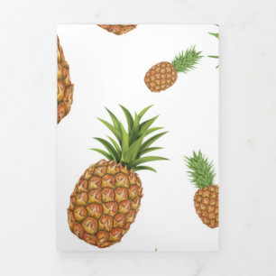 Watercolor pine-apple pattern 1 Tri-Fold holiday card