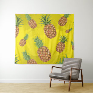 Watercolor pine-apple pattern 3 tapestry
