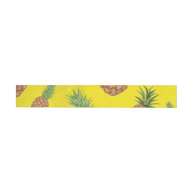 Watercolor pine-apple pattern 3 wraparound address label (Individual)