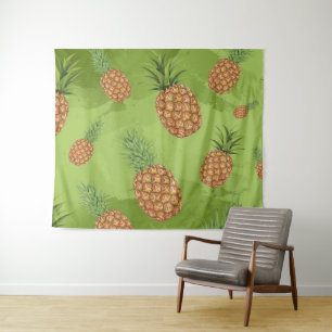 Watercolor pine-apple pattern 4 tapestry