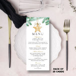 Watercolor Pine Boughs Winter Wedding Menu Cards<br><div class="desc">Celebrate in style with these elegant and very trendy wedding menus. The design is easy to personalize with your own wording and your guests will be thrilled when they see these fabulous wedding invites. Sold in packs of 25. If you would like any design changes made, or any matching items...</div>