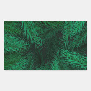 Watercolor pine branches pattern on black backgrou sticker