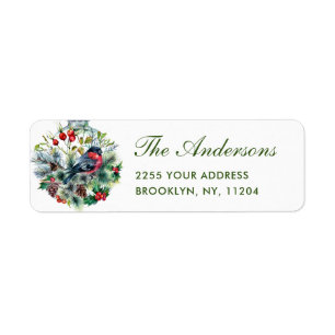 Watercolor Pine Cone Ball Christmas Bird Return