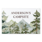 Watercolor Pine Forest and mountain Rustic