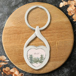 Watercolor Pine Forest and mountain Rustic Keychain<br><div class="desc">Add a touch of nature to your style with our Watercolor Pine Forest Rustic keychain! This vintage-inspired gem is perfect for holding memories in style. A unique gift for any nature lover!</div>