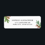 Watercolor Pine Needles and Holly Holiday Address<br><div class="desc">Watercolor Pine Needles and Holly Holiday Address Label | Customizable address label featuring watercolor illustrations of pine needles and holly. This will be perfect for holiday invitations and holiday cards. Matching items are available.</div>
