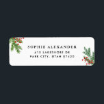 Watercolor Pine Needles and Holly Holiday Address<br><div class="desc">Watercolor Pine Needles and Holly Holiday Address Label | Customizable address label featuring watercolor illustrations of pine needles and holly. This will be perfect for holiday invitations and holiday cards. Matching items are available.</div>