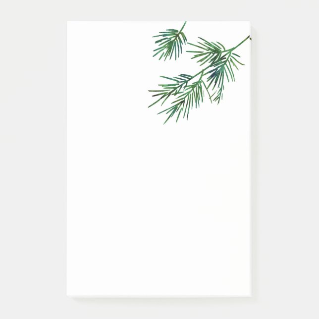Watercolor Pine Needles Post-it Notes (Front)