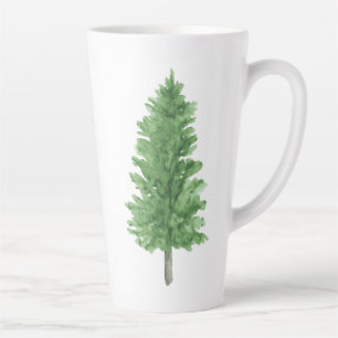 Watercolor Pine Tree 2   Latte Mug