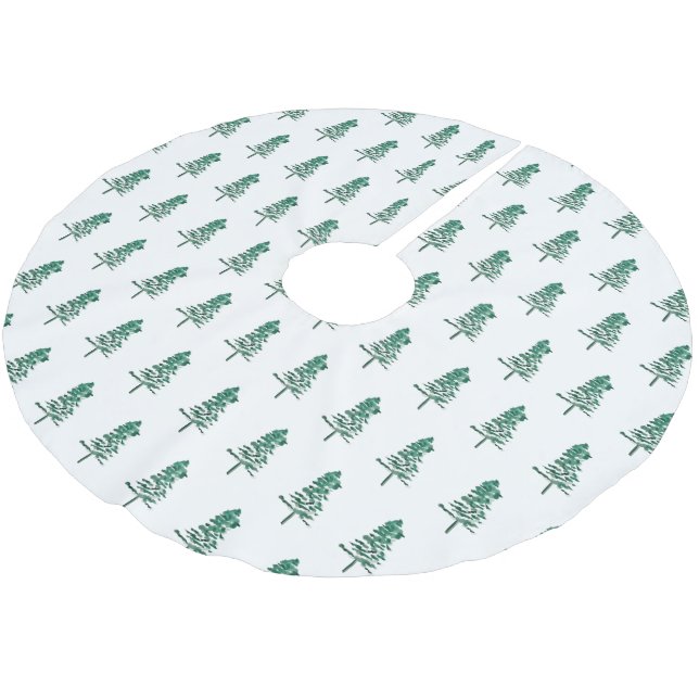 Watercolor Pine Tree Christmas Brushed Polyester Tree Skirt (Angled)