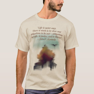 Watercolor Pine Tree Flying Eagle Landscape T-Shirt